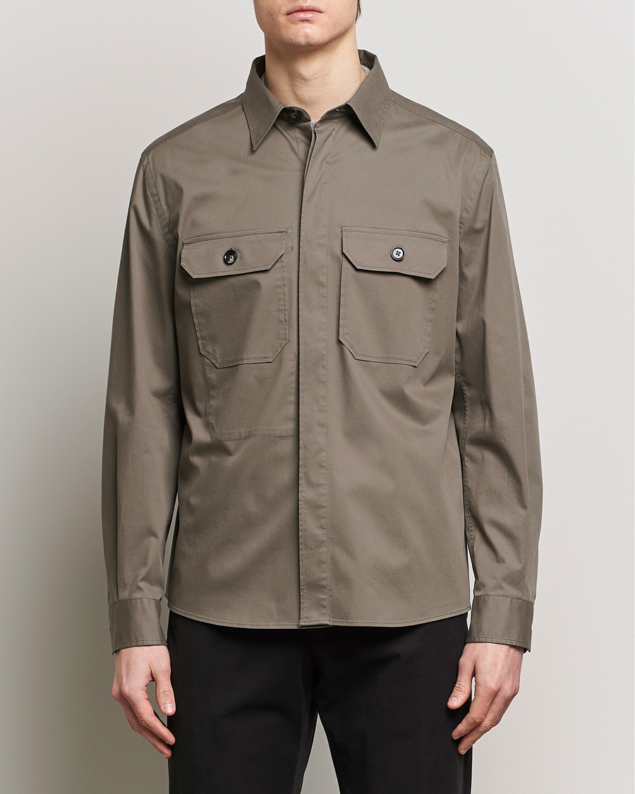 Uomini | Camicie | Zegna | Premium Cotton Overshirt Olive