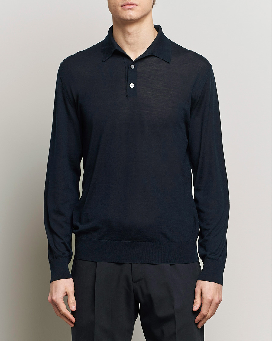 Uomini | Maglieria | Zegna | High Performance Wool Polo Navy