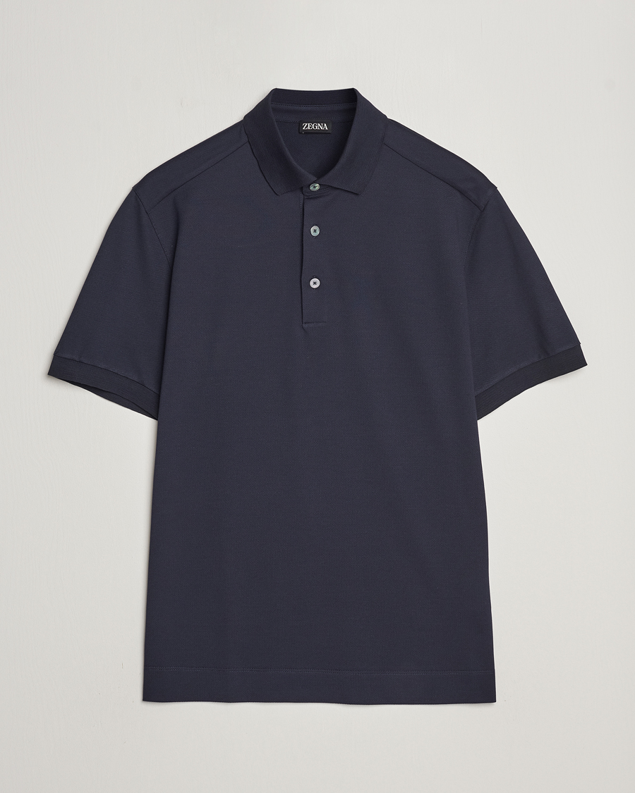Uomini | Polo | Zegna | Cotton/Silk Polo Navy