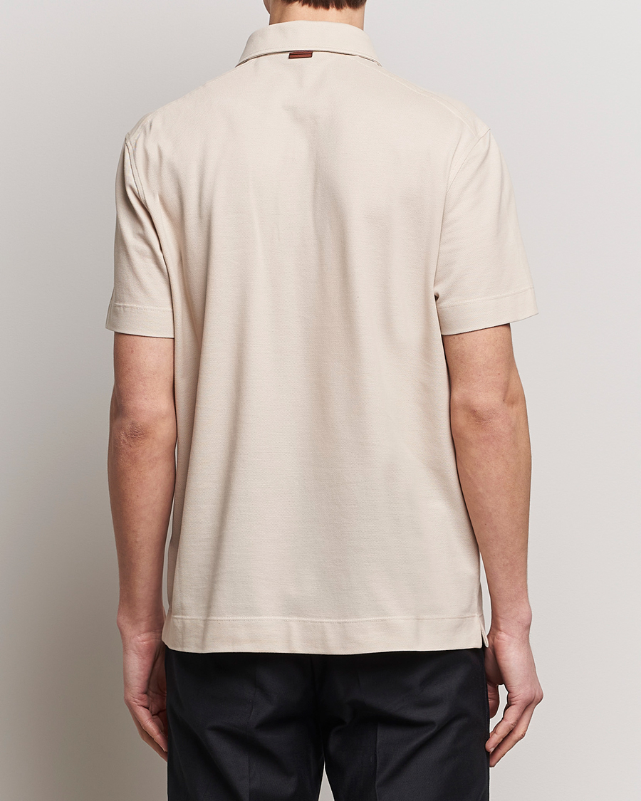 Uomini | Polo | Zegna | Short Sleeve Pocket Polo Beige