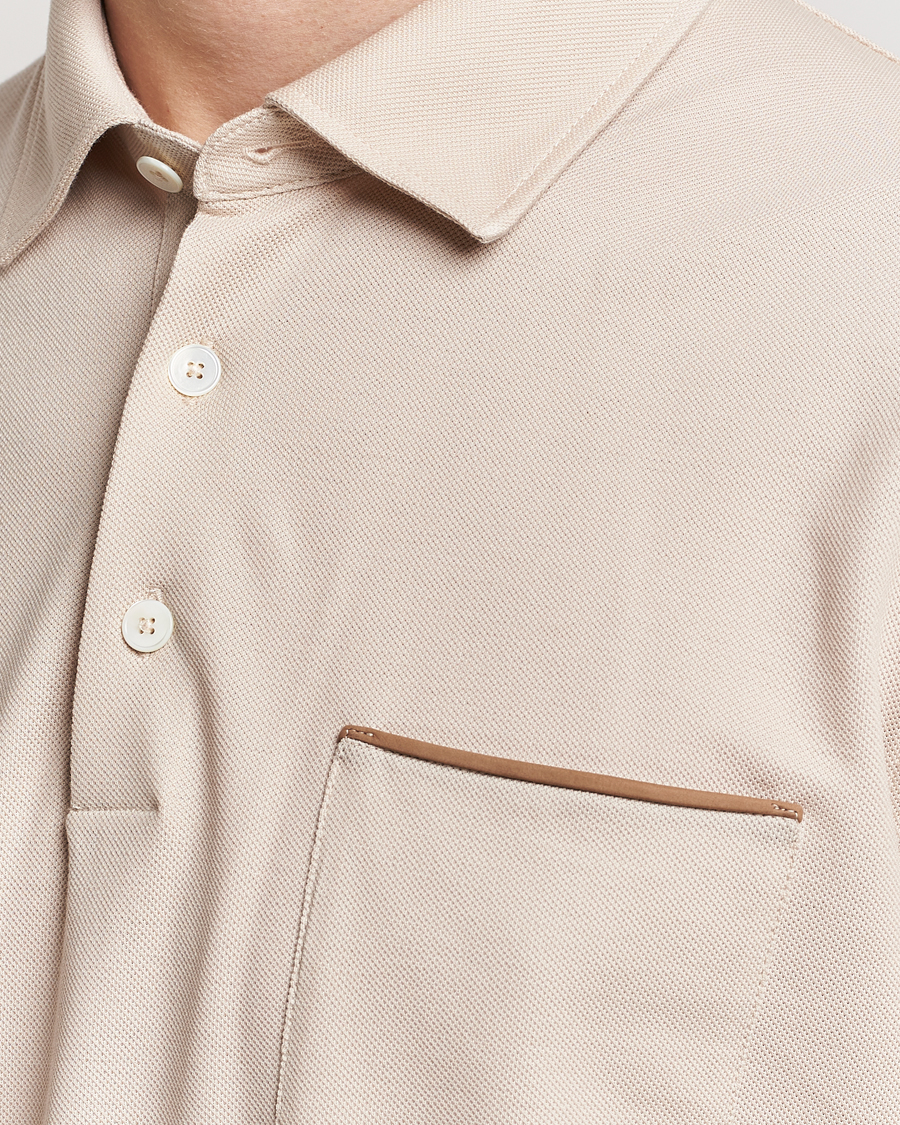 Uomini | Polo | Zegna | Short Sleeve Pocket Polo Beige