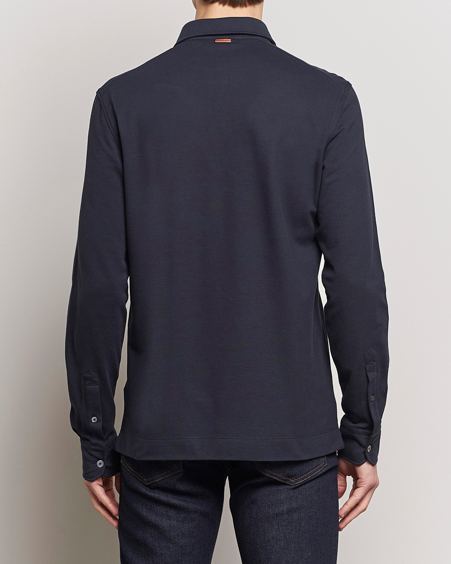 Uomini | Maglieria | Zegna | Long Sleeve Pocket Polo Navy