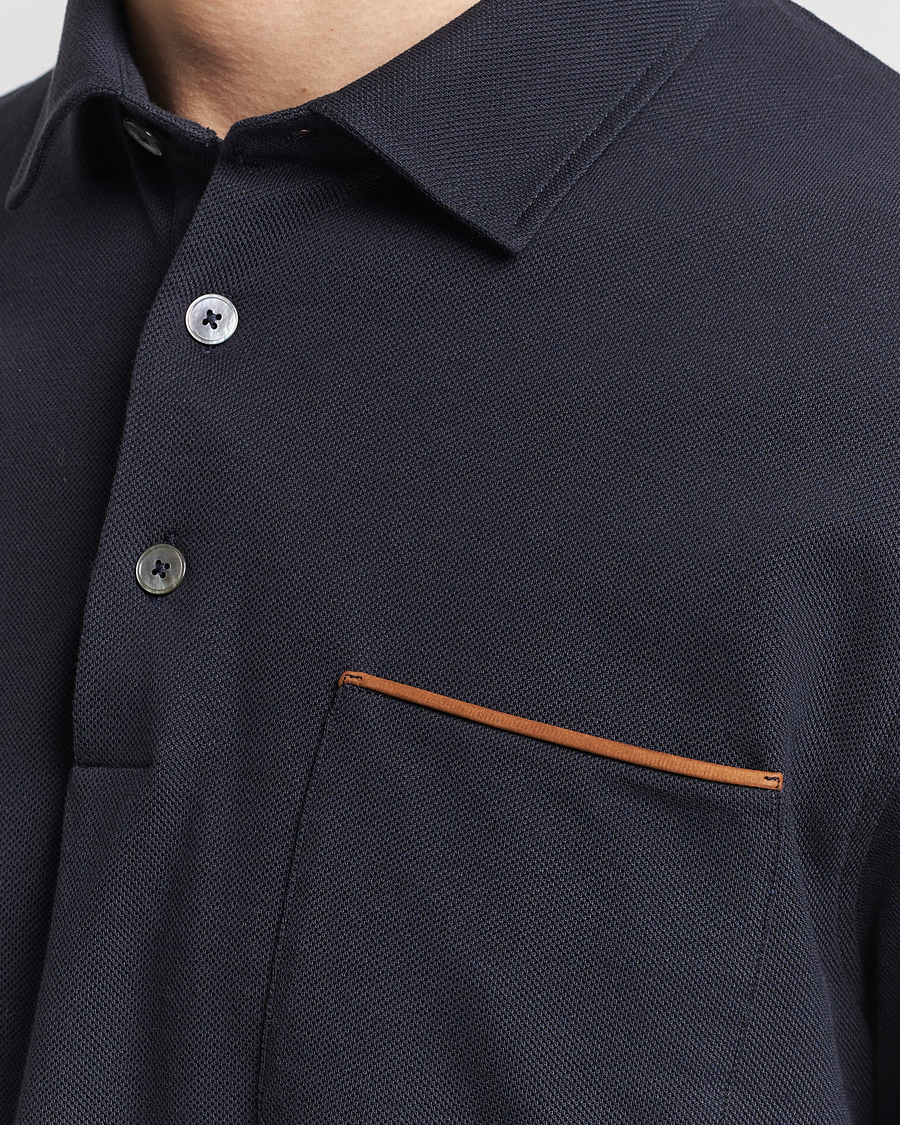 Uomini | Maglieria | Zegna | Long Sleeve Pocket Polo Navy