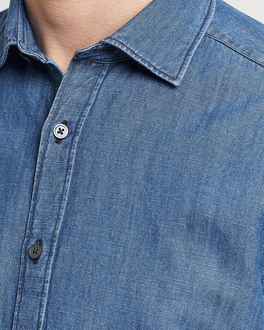 Uomini | Camicie | Zegna | Slim Fit Denim Shirt Stone Wash