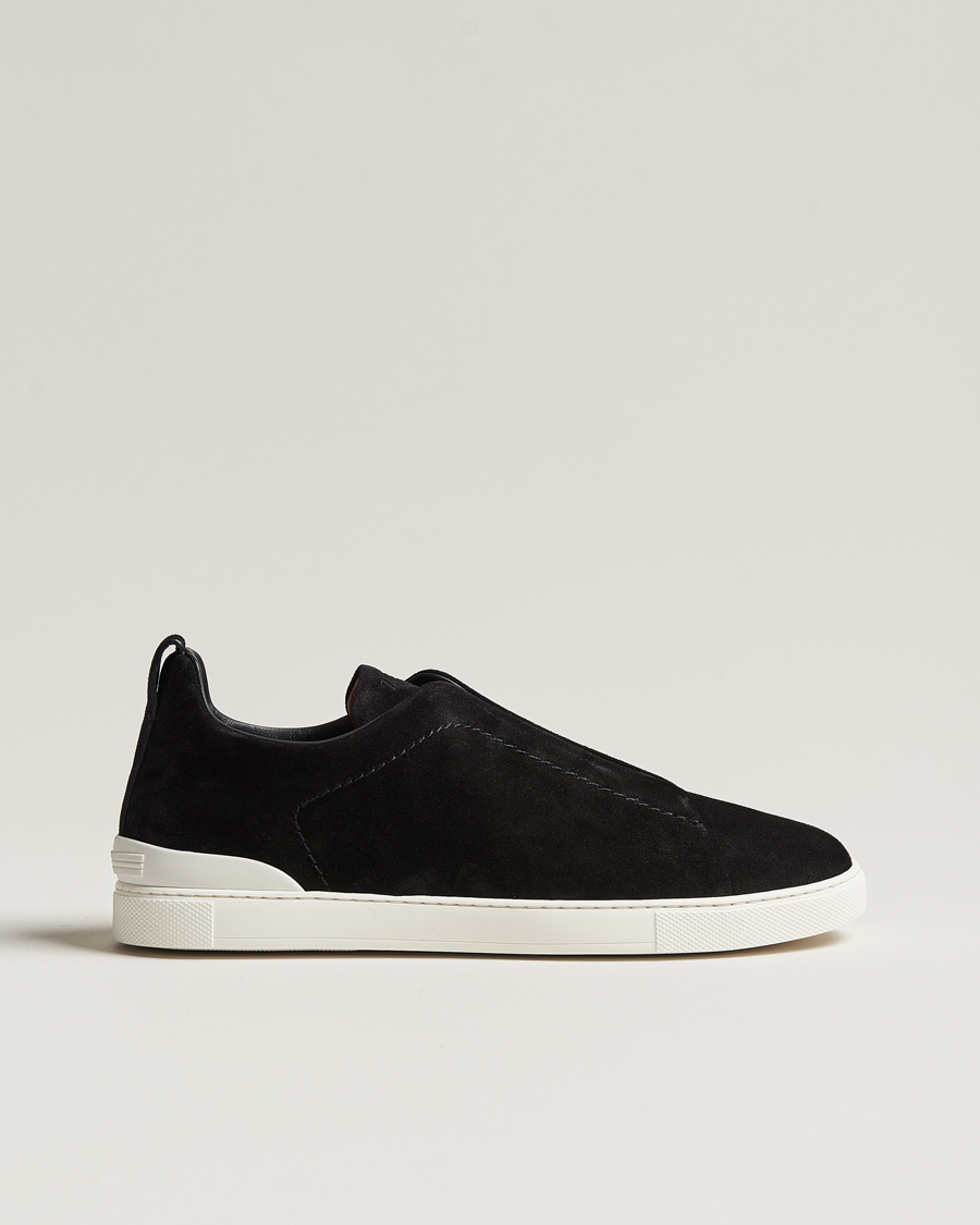 Uomini | Zegna Triple Stitch Sneakers Black Suede | Zegna | Triple Stitch Sneakers Black Suede