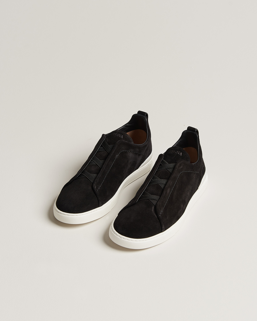Uomini | Zegna Triple Stitch Sneakers Black Suede | Zegna | Triple Stitch Sneakers Black Suede