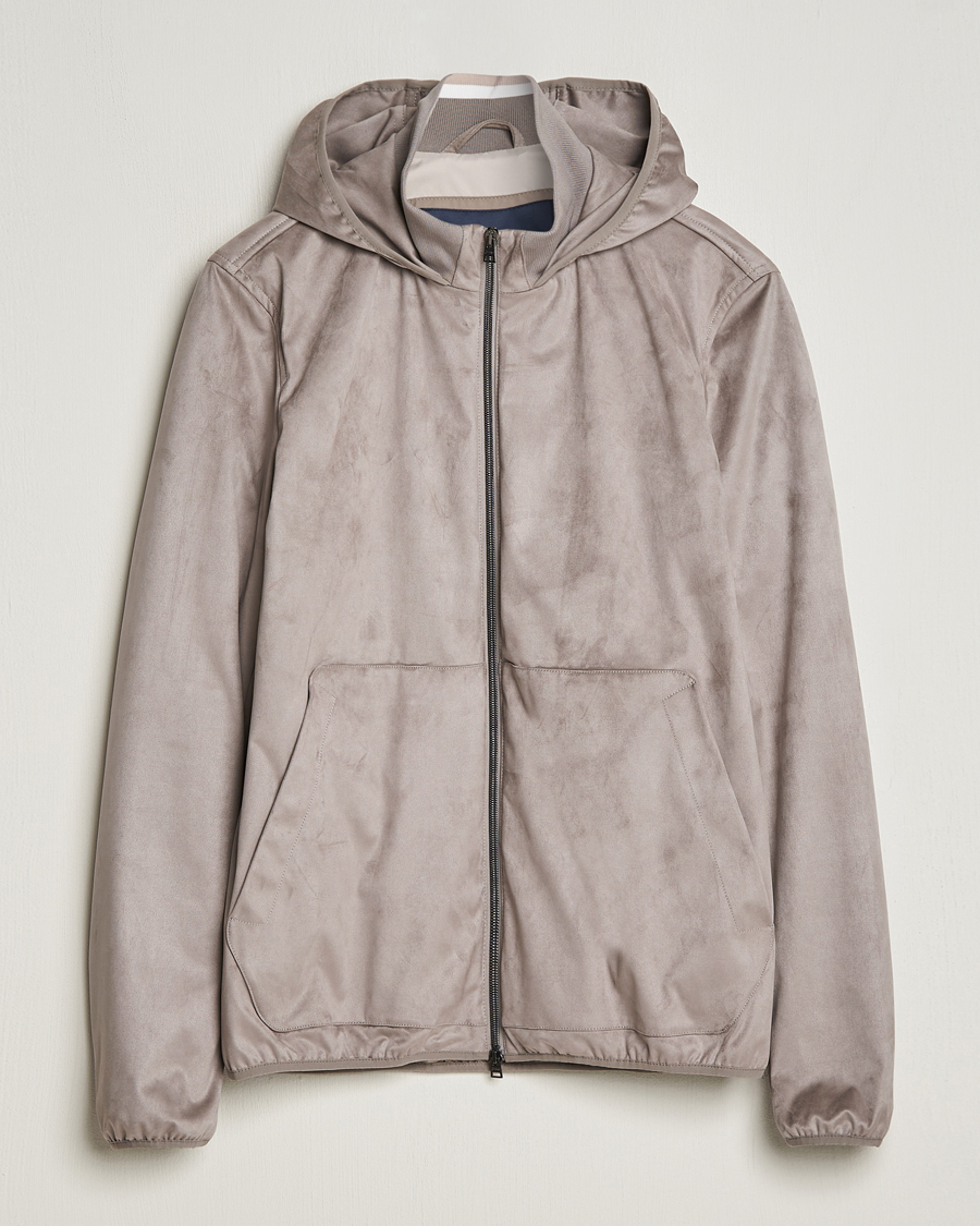 Uomini | Giacche | Herno | Faux Suede Bomber Jacket Grey