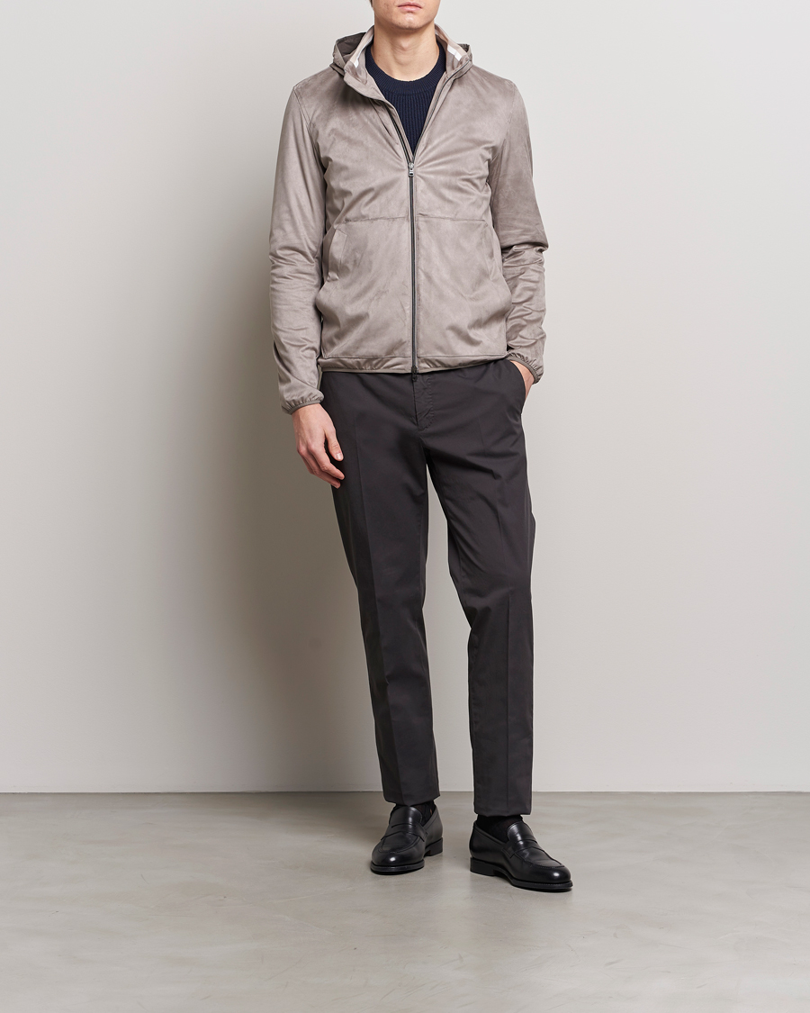 Uomini | Giacche | Herno | Faux Suede Bomber Jacket Grey