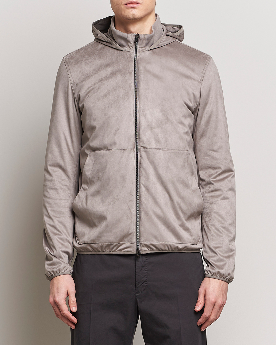 Uomini | Giacche | Herno | Faux Suede Bomber Jacket Grey