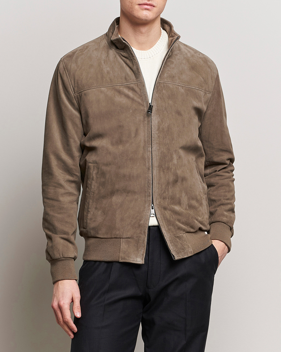 Uomini | Giacche | Herno | Suede Jacket Brown