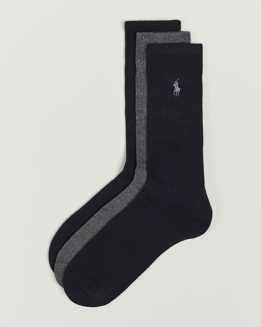 Uomini | Biancheria intima | Polo Ralph Lauren | 3-Pack Crew Sock Navy/Charcoal/Black