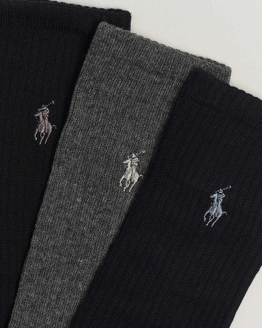 Uomini | Biancheria intima | Polo Ralph Lauren | 3-Pack Crew Sock Navy/Charcoal/Black