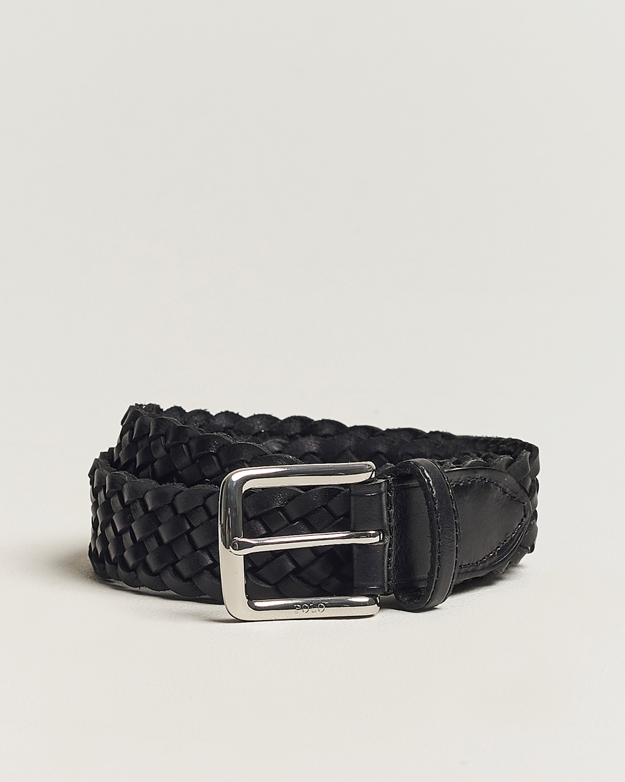 Uomini | Polo Ralph Lauren Braided Leather Belt Black | Polo Ralph Lauren | Braided Leather Belt Black