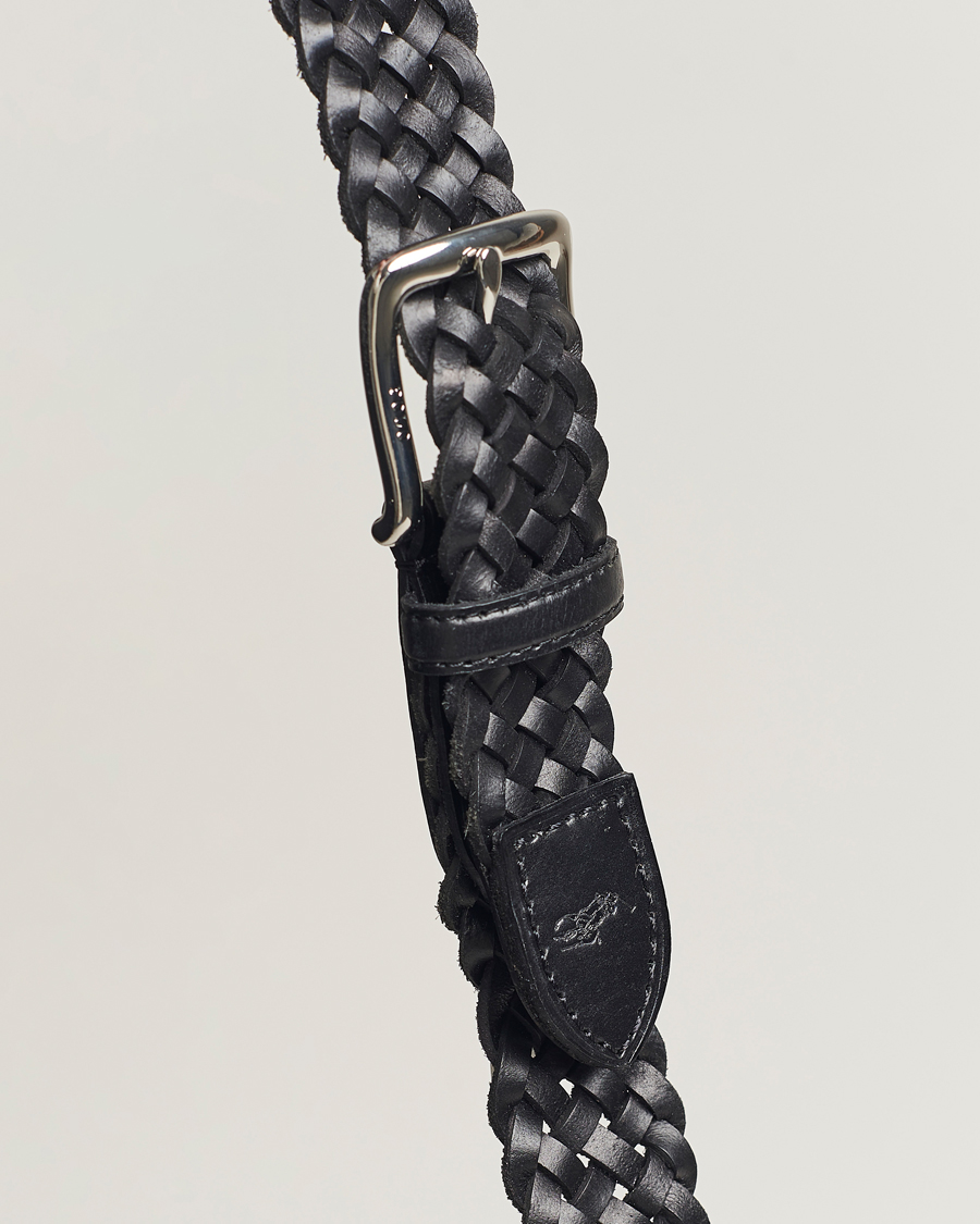 Uomini | Polo Ralph Lauren Braided Leather Belt Black | Polo Ralph Lauren | Braided Leather Belt Black