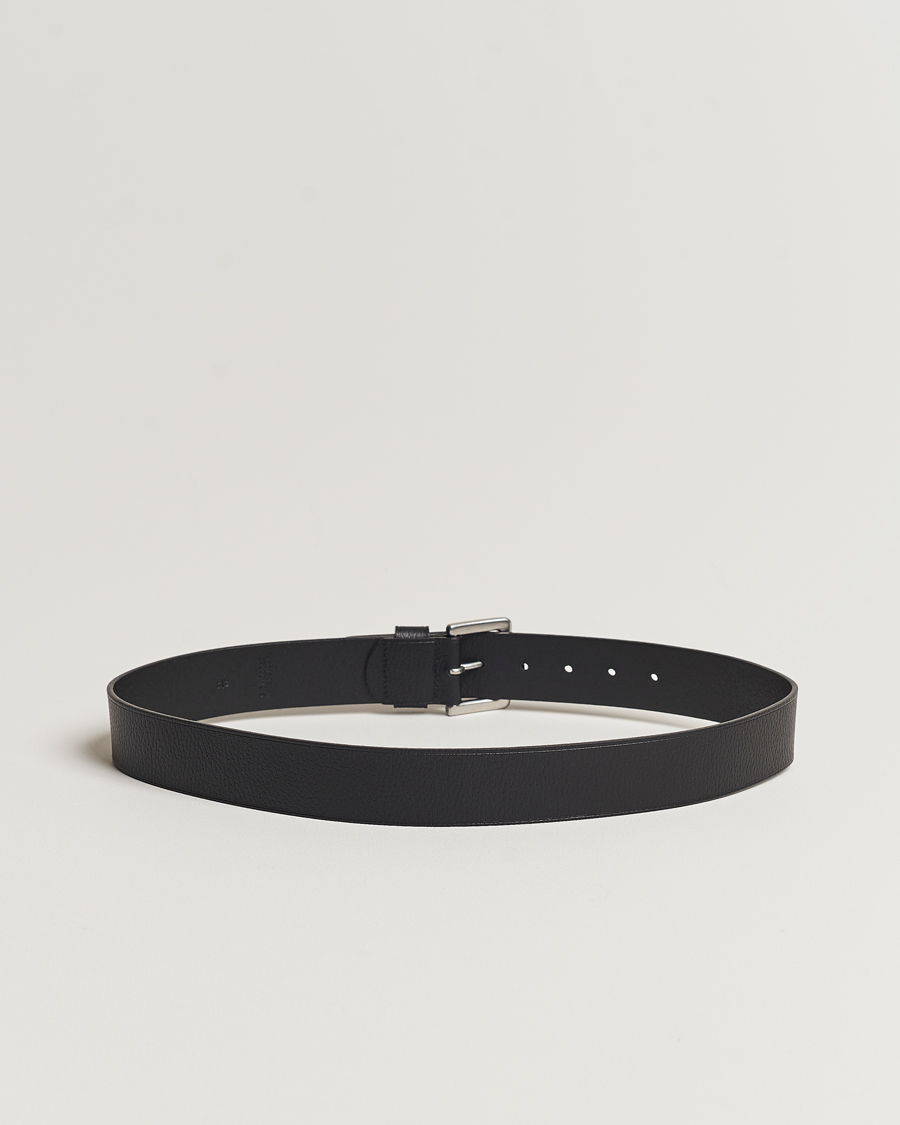 Uomini | Polo Ralph Lauren Pebbled Leather Belt Black | Polo Ralph Lauren | Pebbled Leather Belt Black