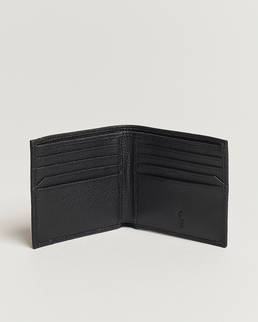 Uomini | Polo Ralph Lauren Pebbled Leather Billfold Wallet Black | Polo Ralph Lauren | Pebbled Leather Billfold Wallet Black