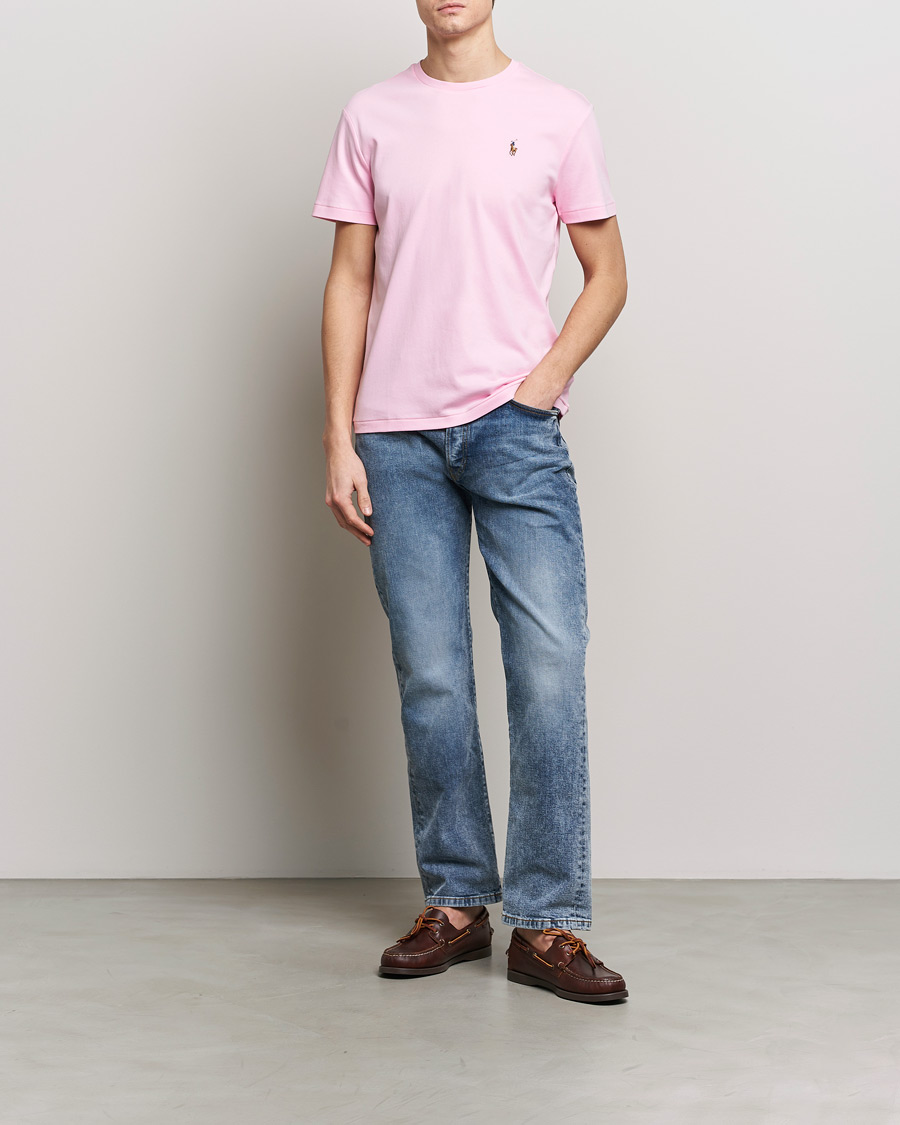 Uomini | T-shirt | Polo Ralph Lauren | Luxury Pima Cotton Crew Neck T-Shirt Caramel Pink