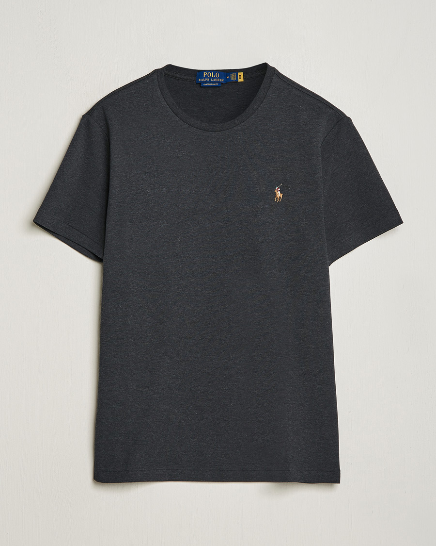 Uomini | T-shirt | Polo Ralph Lauren | Luxury Pima Cotton Crew Neck T-Shirt Black Heather