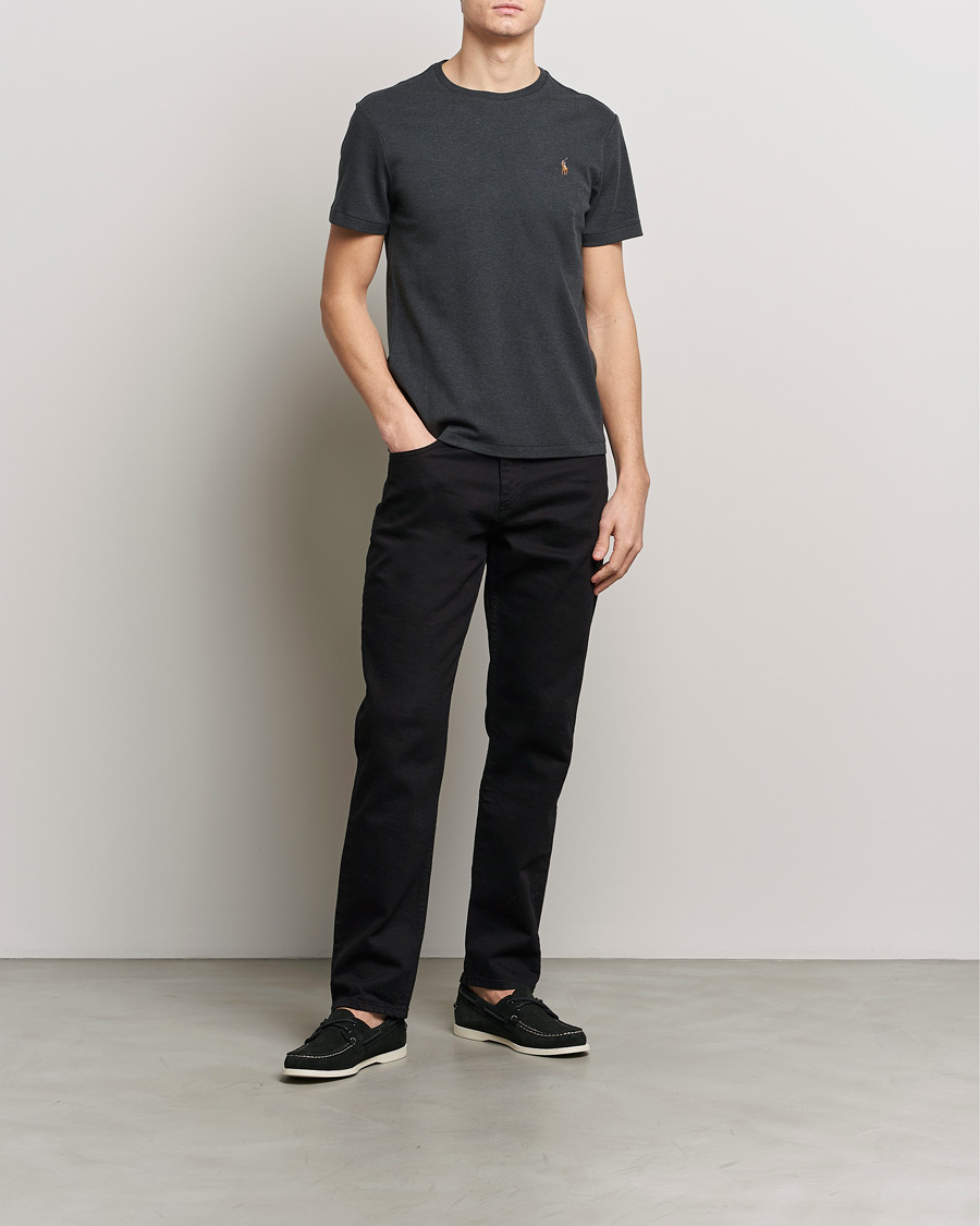 Uomini | T-shirt | Polo Ralph Lauren | Luxury Pima Cotton Crew Neck T-Shirt Black Heather
