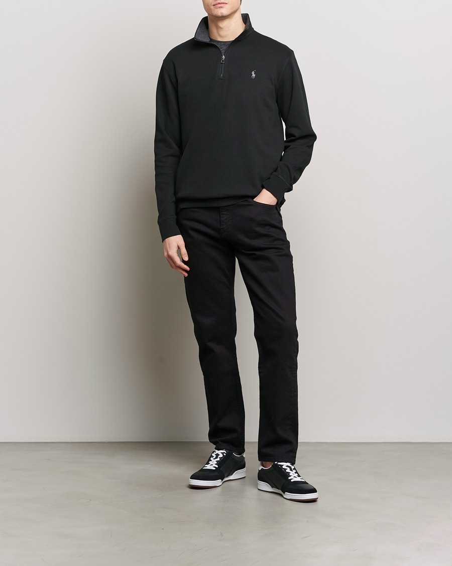 Uomini | Maglieria | Polo Ralph Lauren | Double Knit Half-Zip Sweater Polo Black