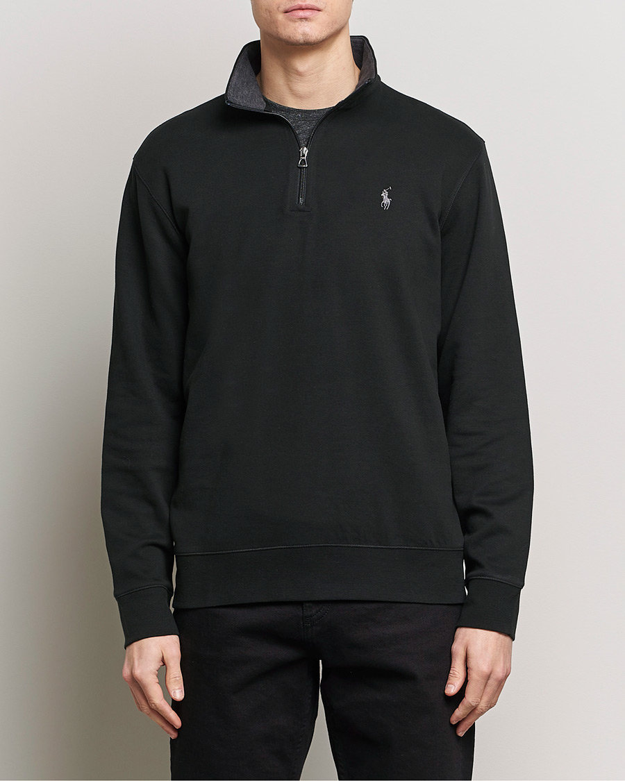 Uomini | Maglieria | Polo Ralph Lauren | Double Knit Half-Zip Sweater Polo Black