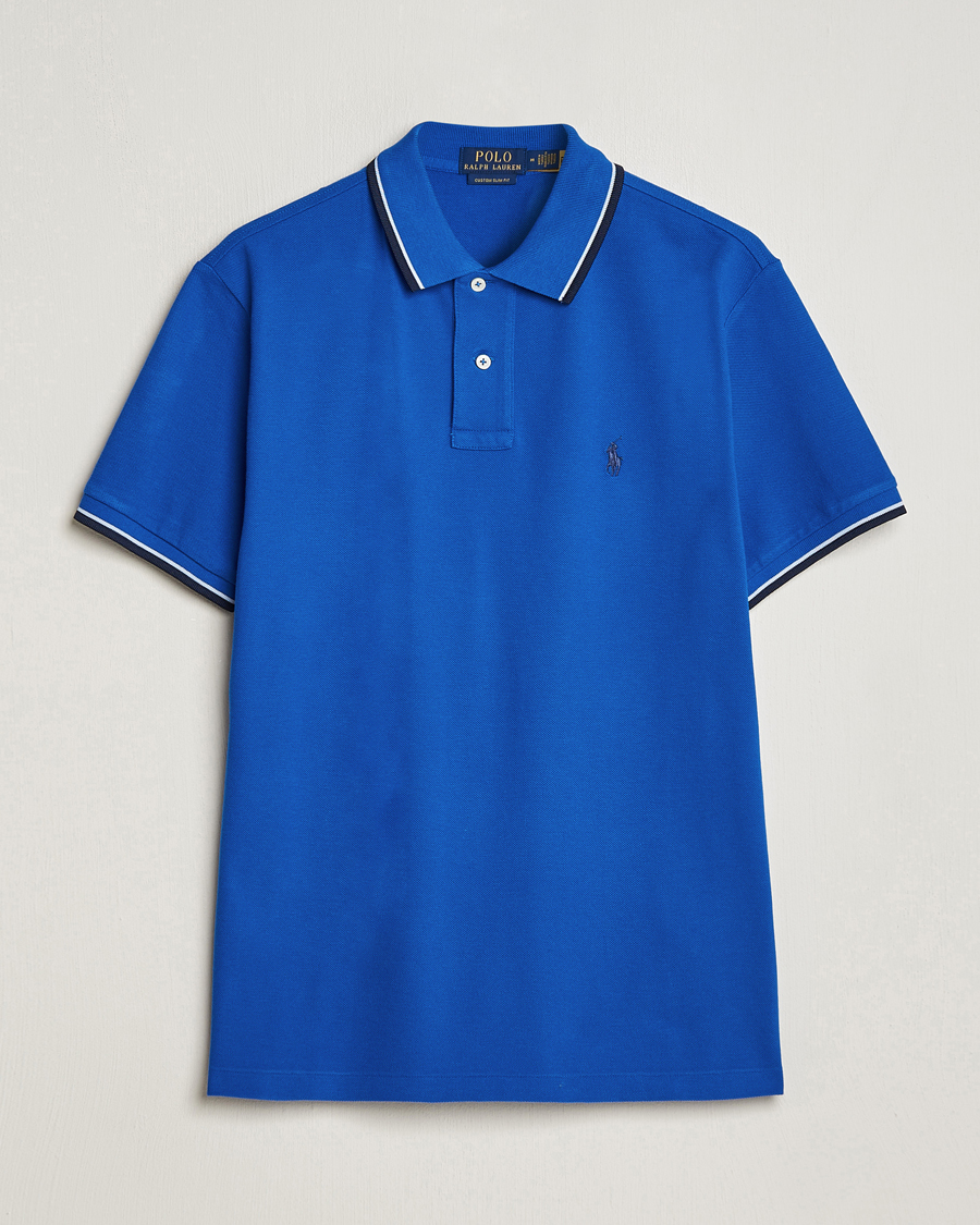 Uomini | Polo | Polo Ralph Lauren | Custom Slim Fit Tipped Polo Heritage Blue