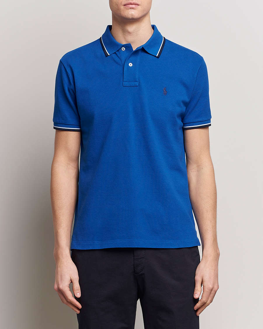 Uomini | Polo | Polo Ralph Lauren | Custom Slim Fit Tipped Polo Heritage Blue