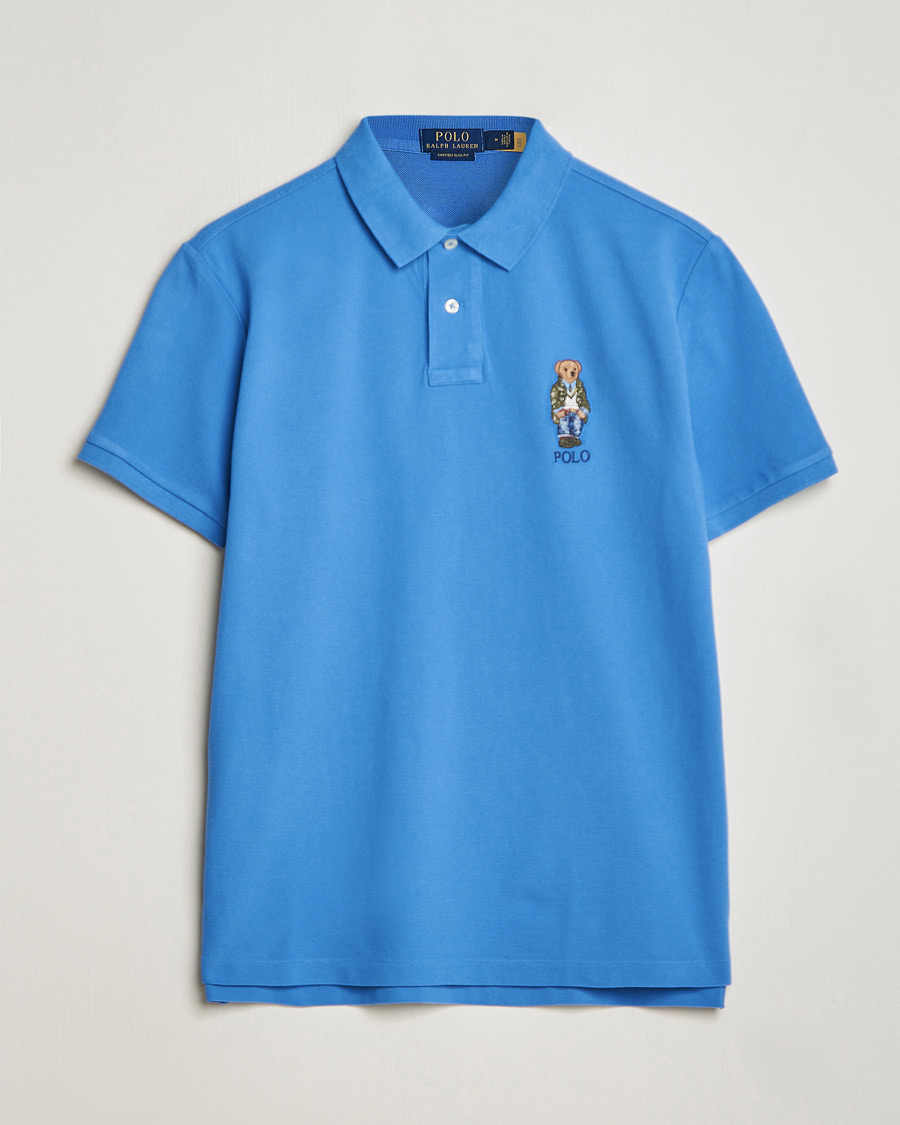 Uomini | Polo | Polo Ralph Lauren | Custom Slim Fit Heritage Bear Polo New England Blue