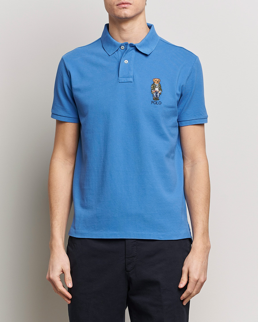 Uomini | Polo | Polo Ralph Lauren | Custom Slim Fit Heritage Bear Polo New England Blue