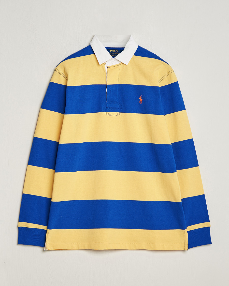 Uomini | Maglieria | Polo Ralph Lauren | Jersey Striped Rugger Chrome Yellow/Cruise Royal