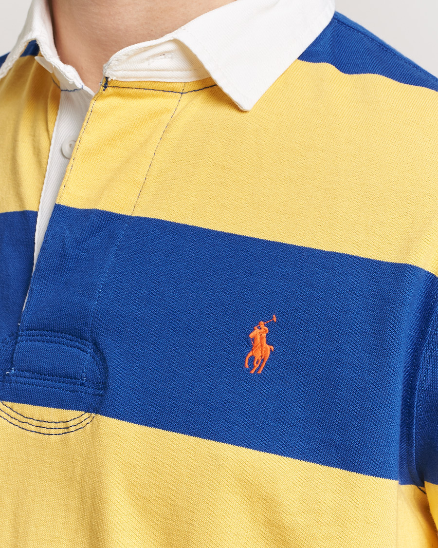 Uomini | Maglieria | Polo Ralph Lauren | Jersey Striped Rugger Chrome Yellow/Cruise Royal