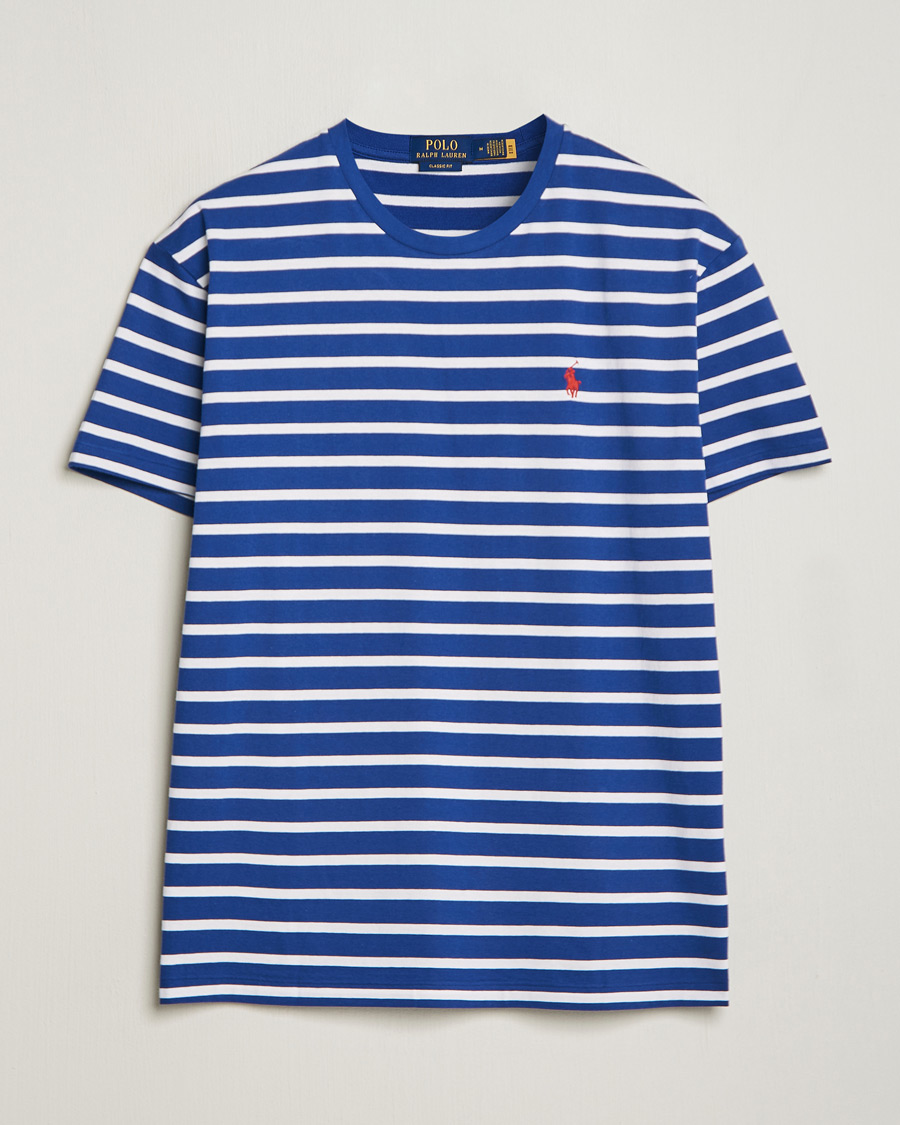 Uomini | T-shirt | Polo Ralph Lauren | Crew Neck Striped T-Shirt Beach Royal/White