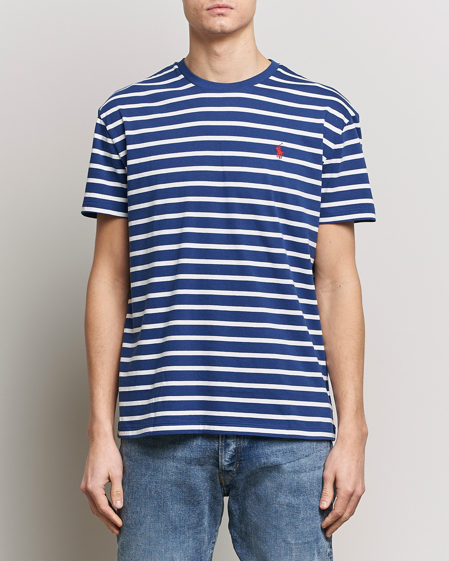 Uomini | T-shirt | Polo Ralph Lauren | Crew Neck Striped T-Shirt Beach Royal/White