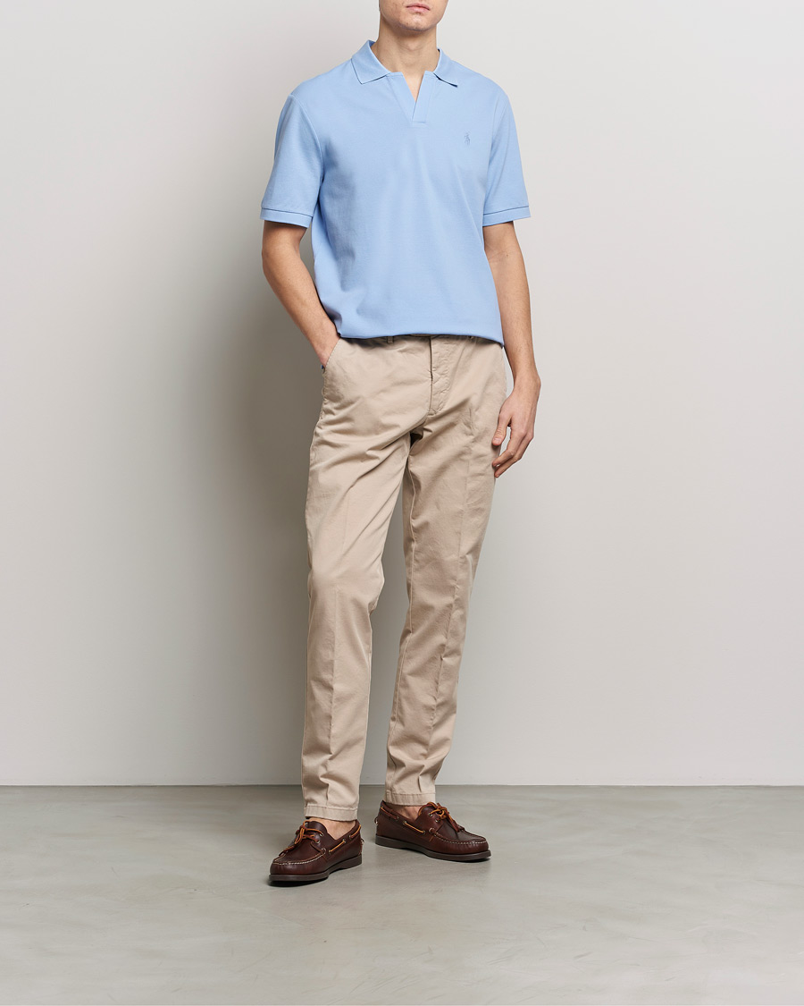 Uomini | Polo | Polo Ralph Lauren | Classic Fit Open Collar Stretch Polo Austin Blue