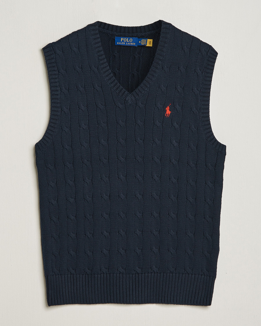 Uomini | Maglieria | Polo Ralph Lauren | Cotton Cable Vest Hunter Navy