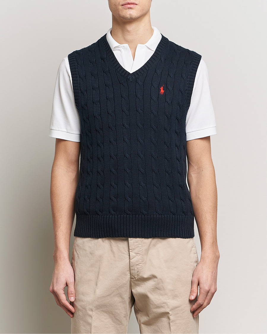Uomini | Maglieria | Polo Ralph Lauren | Cotton Cable Vest Hunter Navy