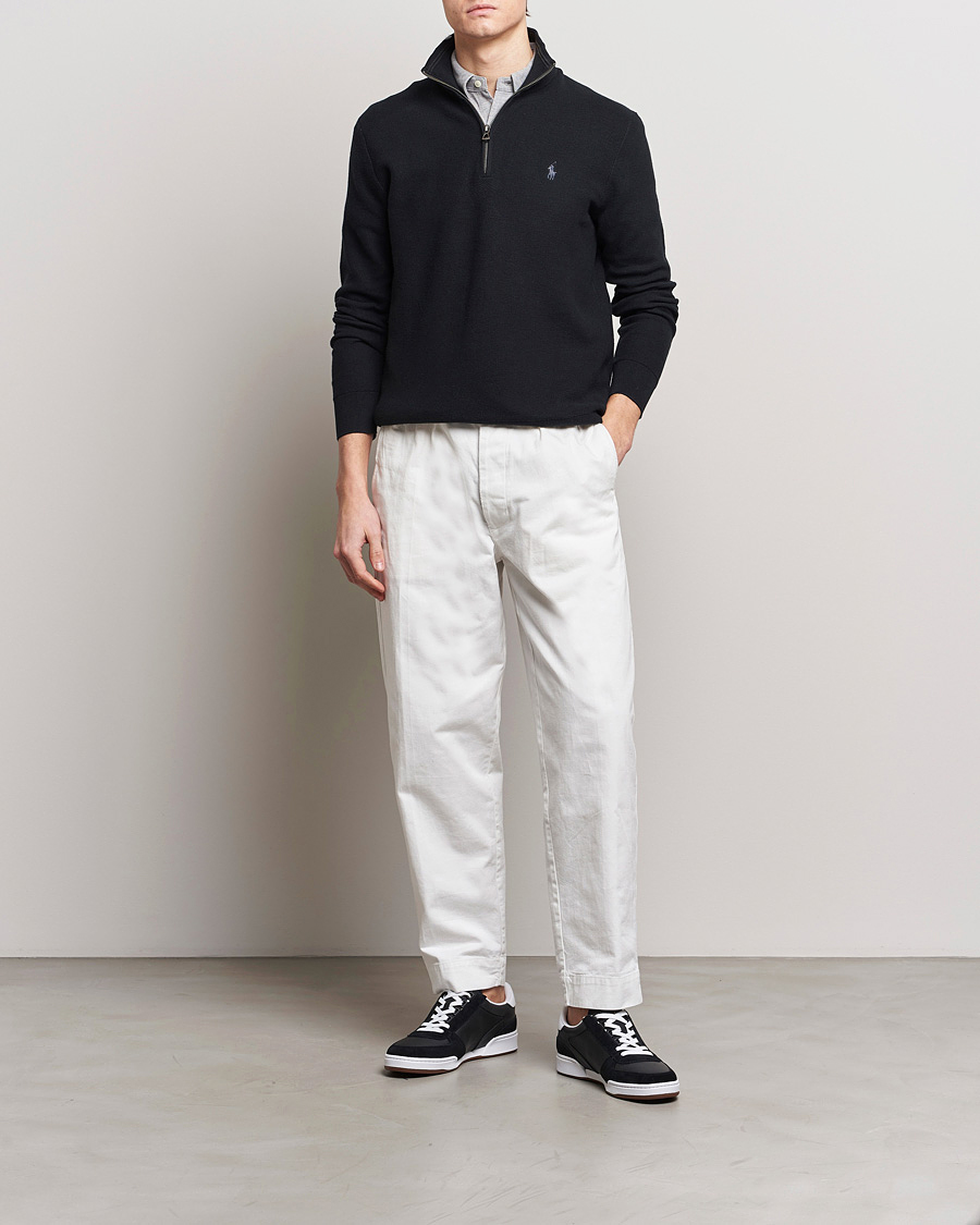 Uomini | Maglieria | Polo Ralph Lauren | Textured Half Zip Polo Black