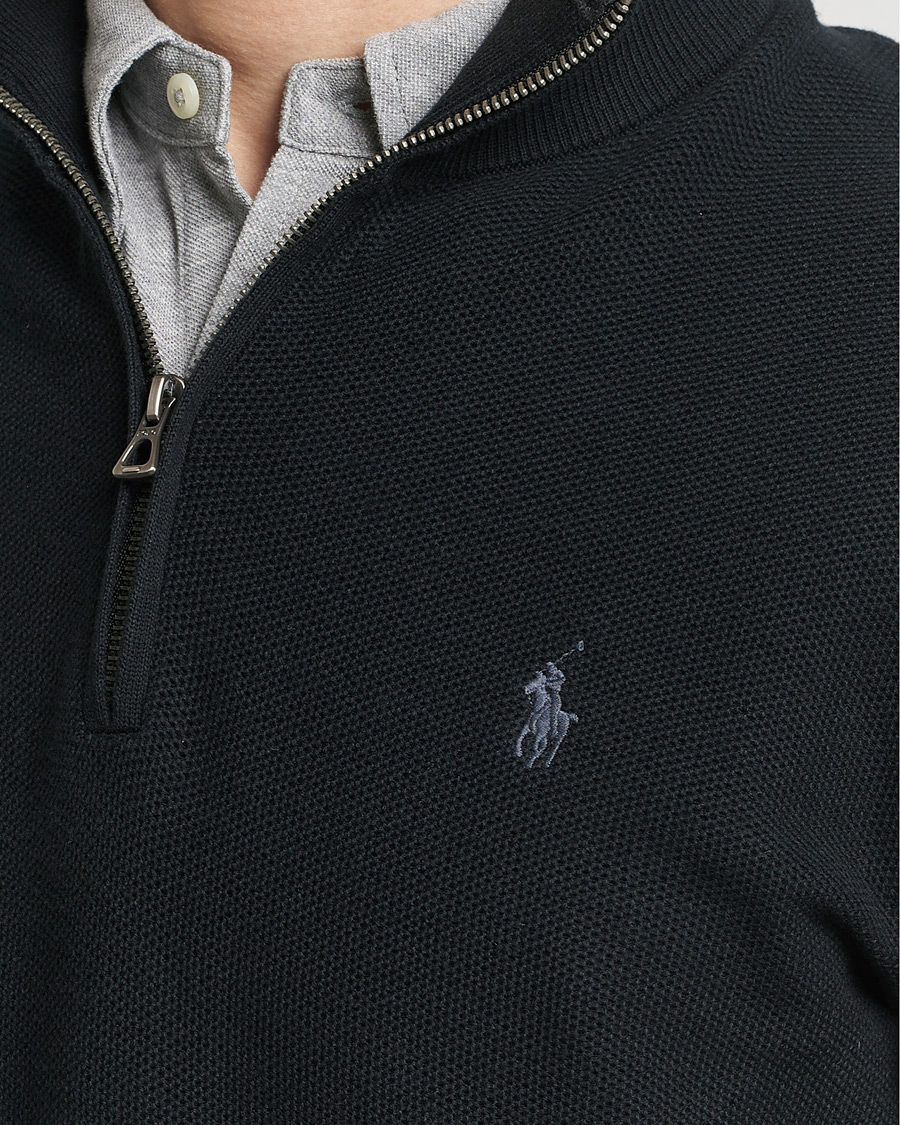 Uomini | Maglieria | Polo Ralph Lauren | Textured Half Zip Polo Black