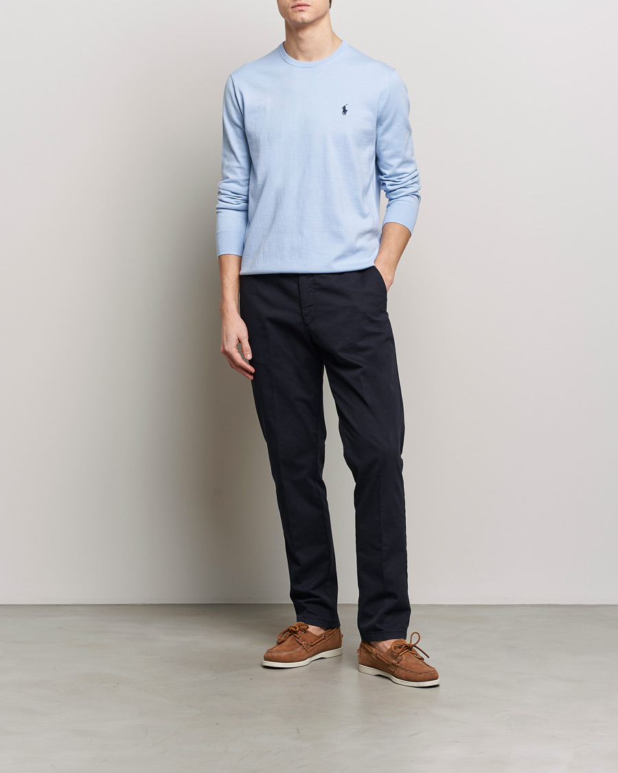 Uomini | Maglieria | Polo Ralph Lauren | Cotton Crew Neck Sweater Blue Hyacinth