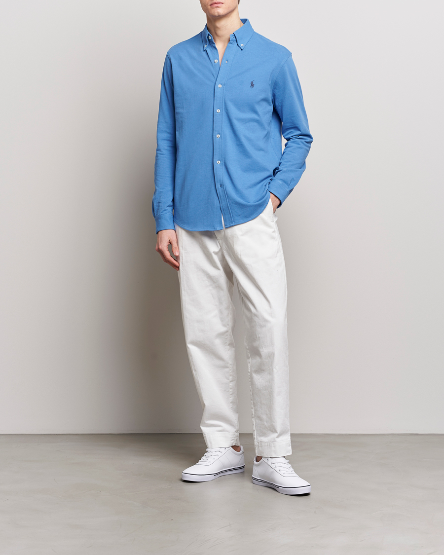 Uomini | Camicie | Polo Ralph Lauren | Featherweight Mesh Shirt New England Blue