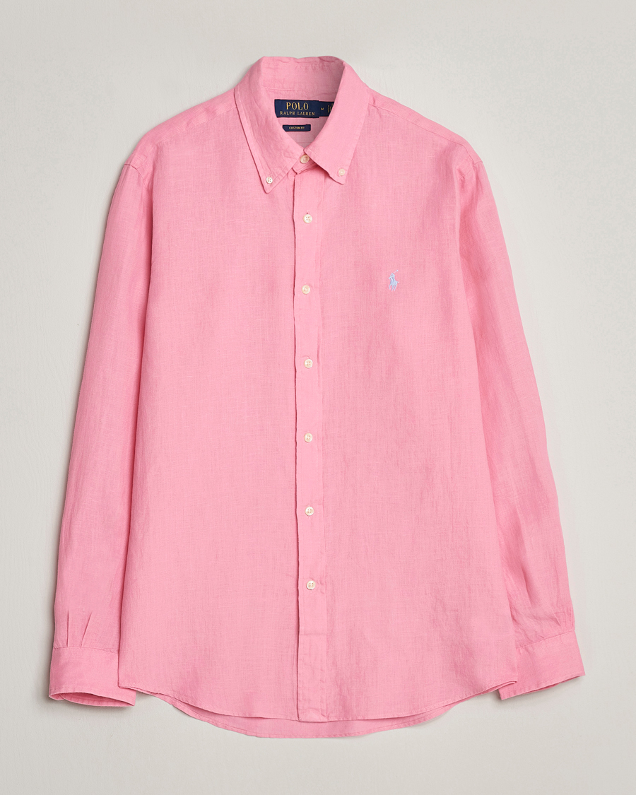 Uomini | Camicie | Polo Ralph Lauren | Custom Fit Linen Button Down Florida Pink