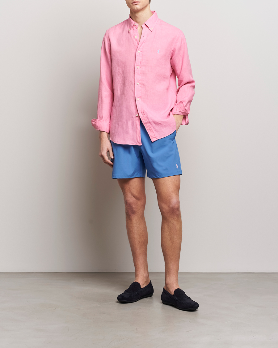 Uomini | Camicie | Polo Ralph Lauren | Custom Fit Linen Button Down Florida Pink