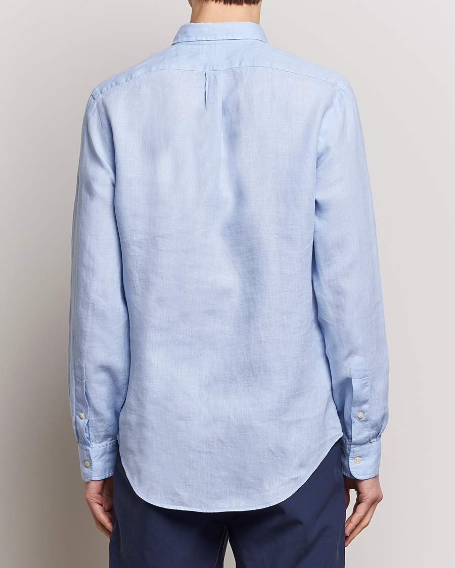 Uomini | Camicie | Polo Ralph Lauren | Slim Fit Linen Button Down Shirt Blue Hyacinth