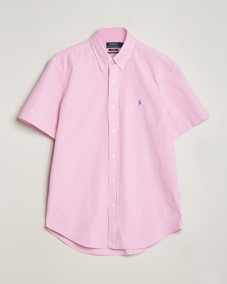 Uomini | Camicie | Polo Ralph Lauren | Seersucker Short Sleeve Striped Shirt Rose/White