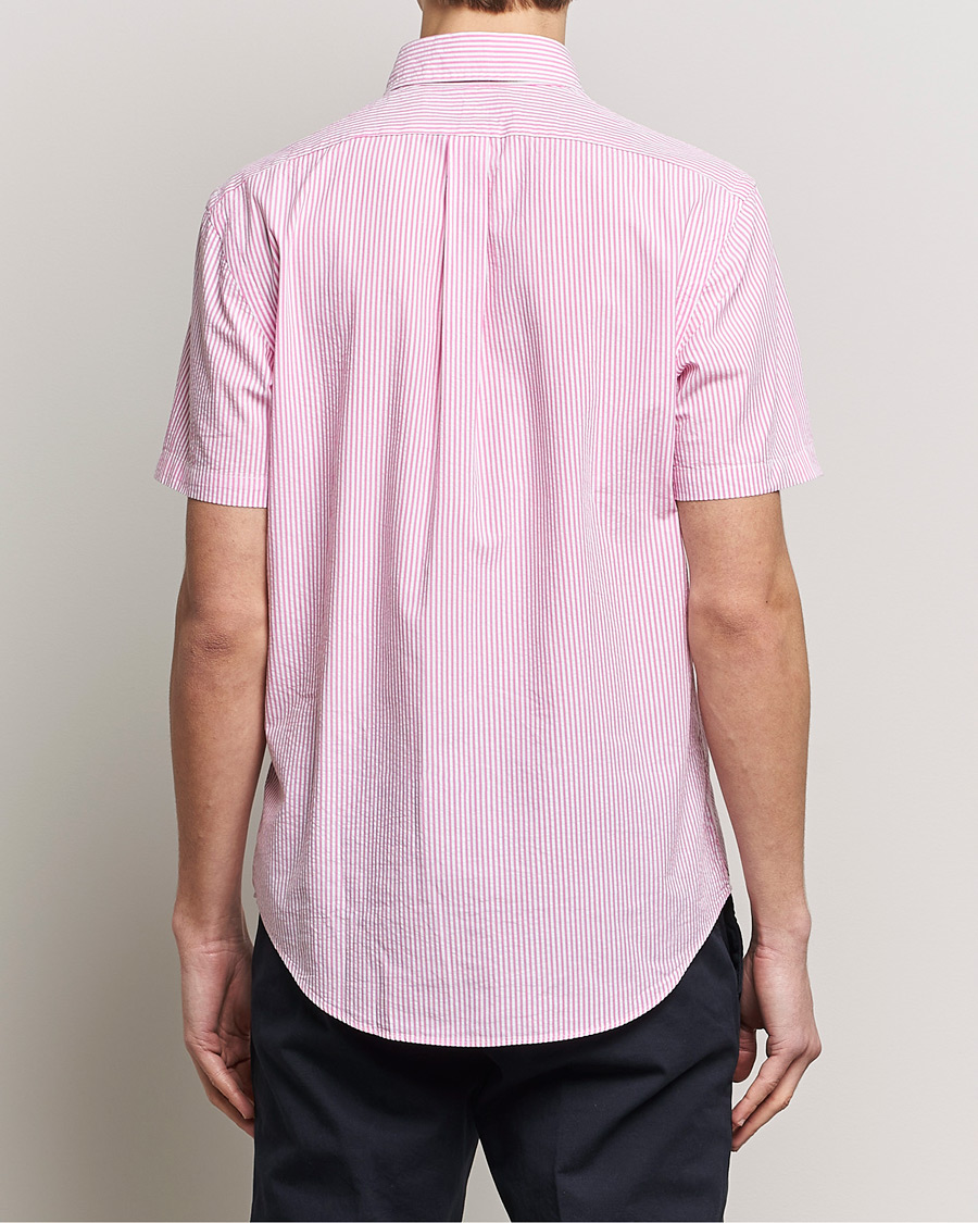 Uomini | Camicie | Polo Ralph Lauren | Seersucker Short Sleeve Striped Shirt Rose/White
