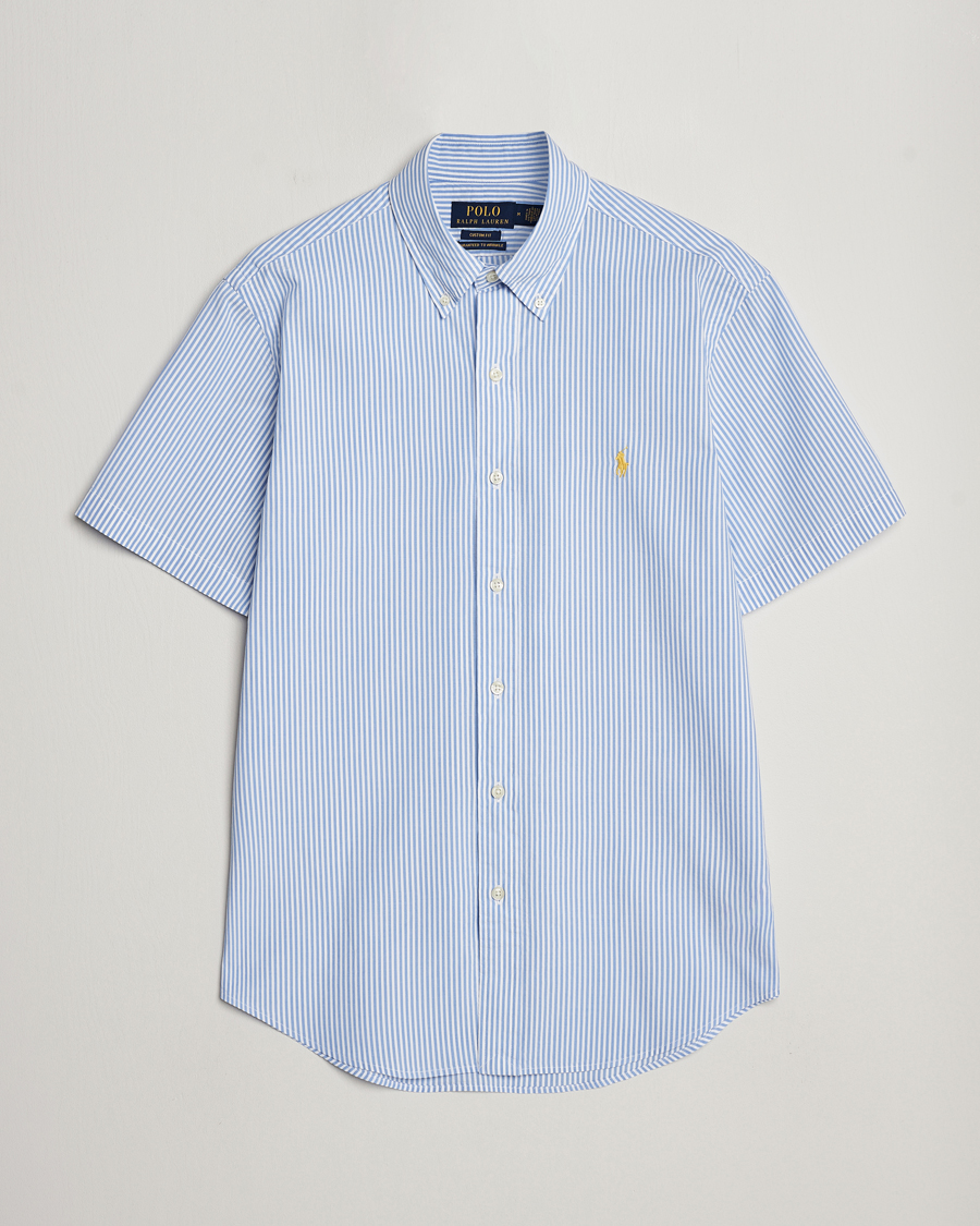 Uomini | Camicie | Polo Ralph Lauren | Seersucker Short Sleeve Striped Shirt Blue/White