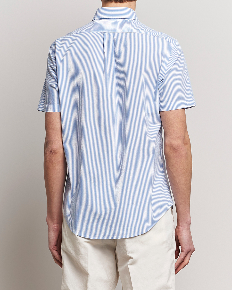 Uomini | Camicie | Polo Ralph Lauren | Seersucker Short Sleeve Striped Shirt Blue/White
