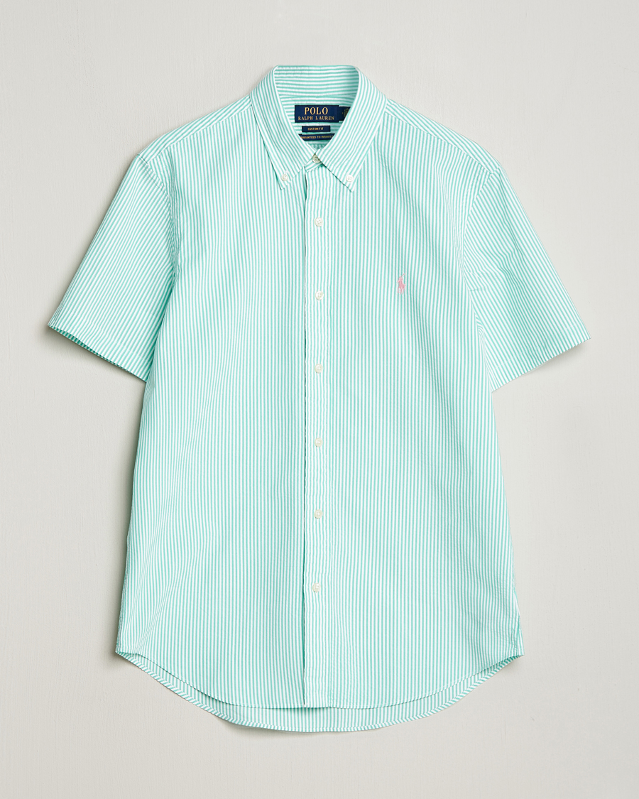 Uomini | Camicie | Polo Ralph Lauren | Seersucker Short Sleeve Striped Shirt Green/White