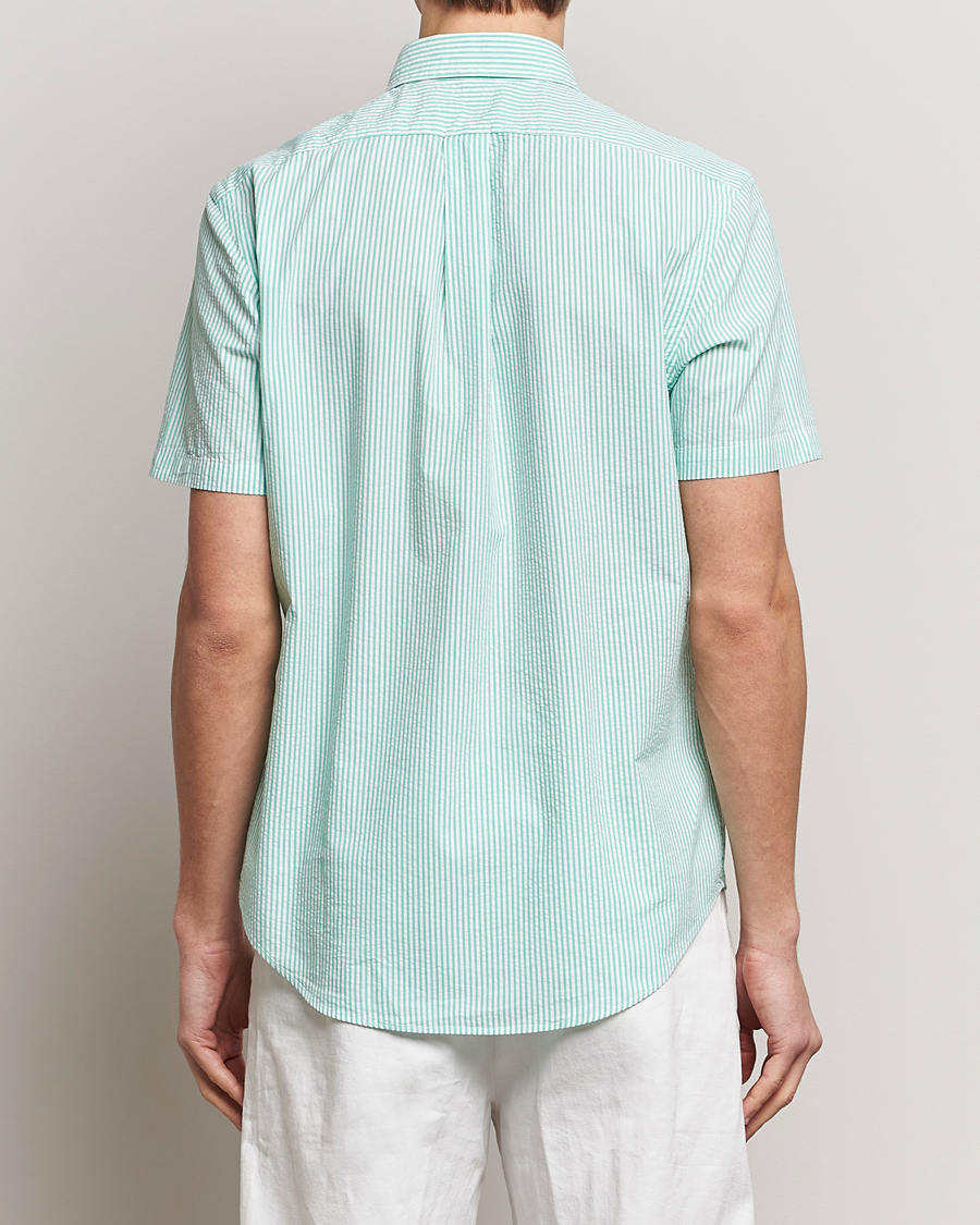 Uomini | Camicie | Polo Ralph Lauren | Seersucker Short Sleeve Striped Shirt Green/White