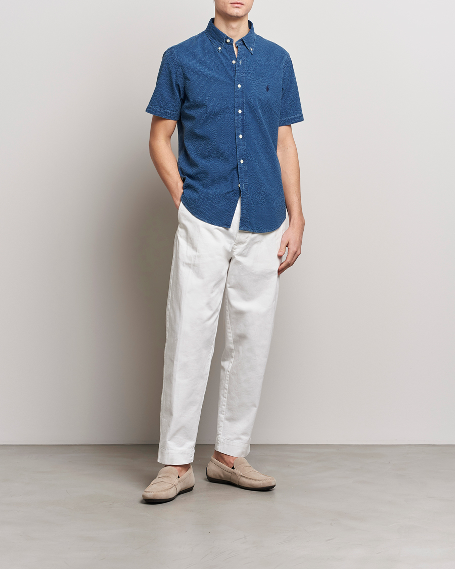 Uomini | Camicie | Polo Ralph Lauren | Seersucker Short Sleeve Shirt Dark Indigo
